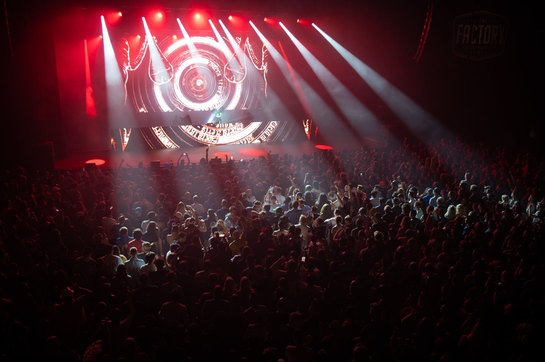 Deadmau5 performs at the Factory's grand opening